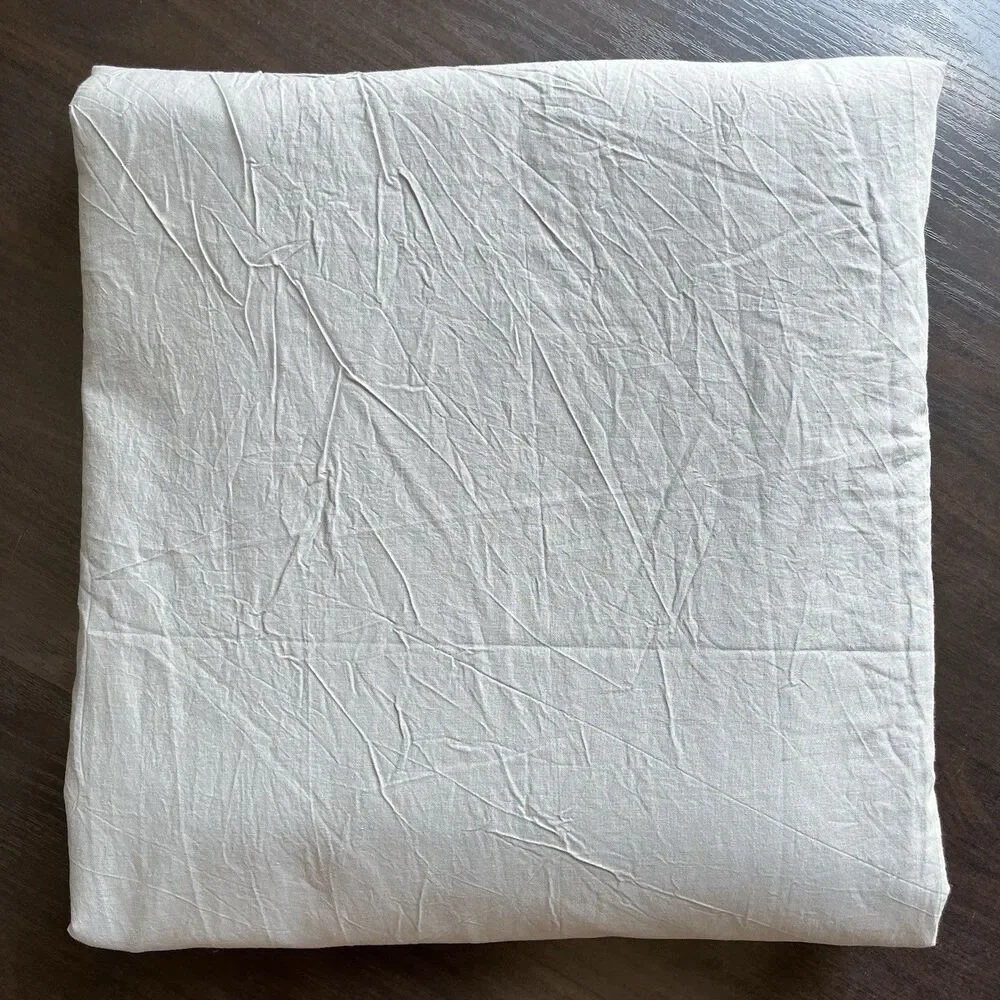 West Elm 100% Cotton Duvet Cover King Light Gray Button Closure Neutral Luxury